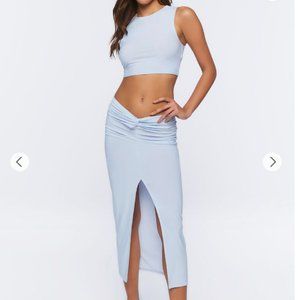 Slinky Crop Top & Midi Skirt Set